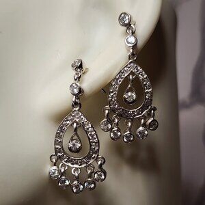 925 Silver chandelier Teardrop Dangle Earrings